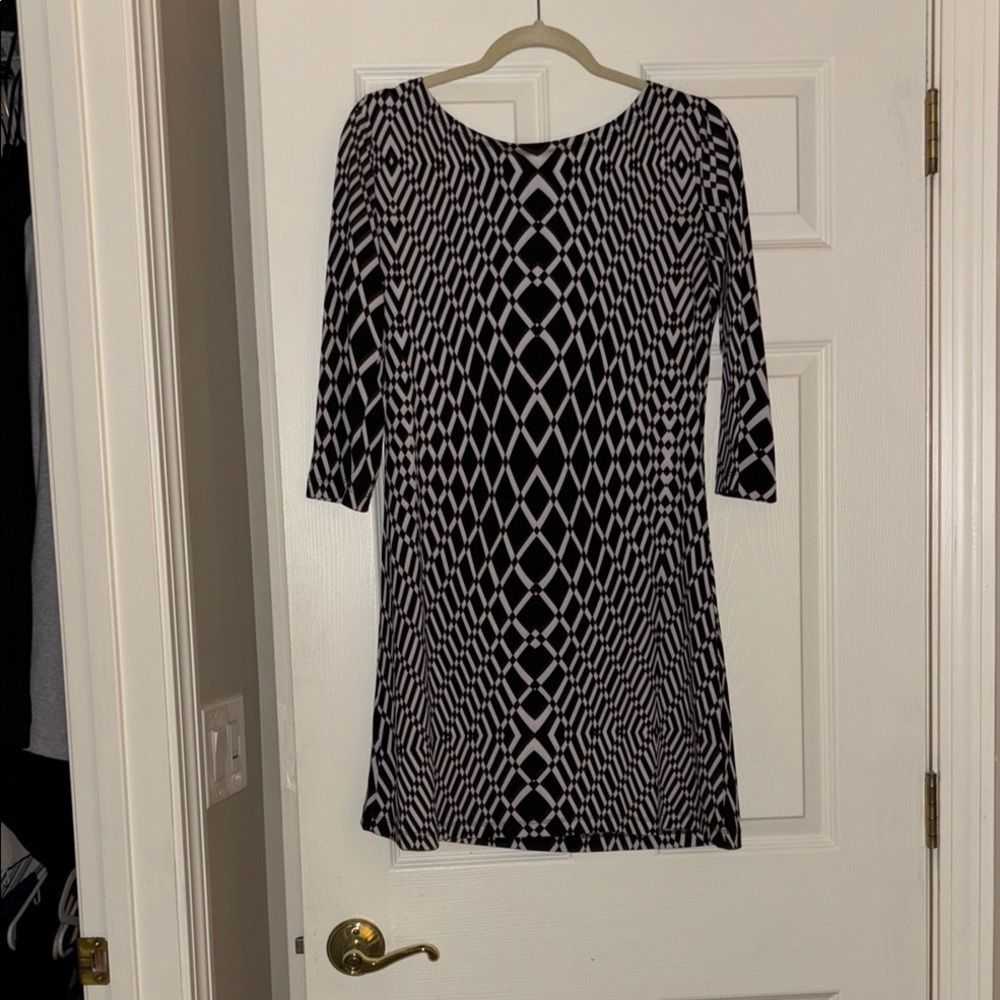 Chic Geometric 3/4  Sleeve Dress